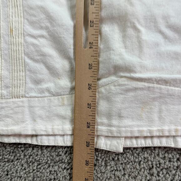VINTAGE Guayabera Mens Extra Large Ivory Cream Embroidered Cuban Button Up * - Picture 12 of 14